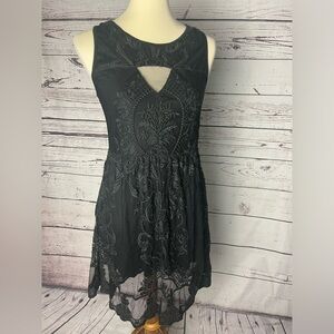 Gentle Fawn Black Mesh Detail Dress